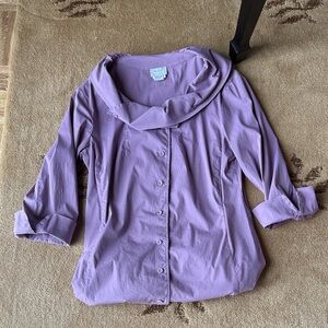 Lavender Button Down Shirt for Women